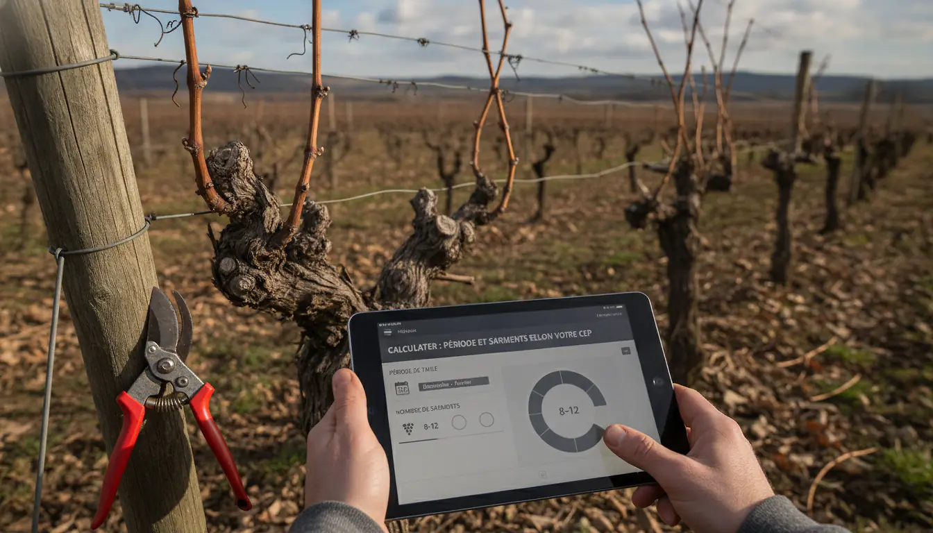 Calculateur : période et sarments selon votre cep